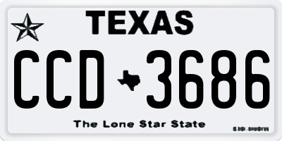 TX license plate CCD3686