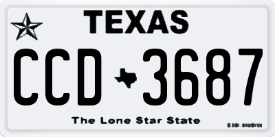 TX license plate CCD3687