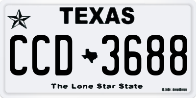 TX license plate CCD3688