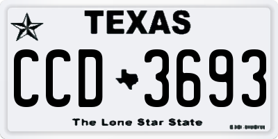 TX license plate CCD3693