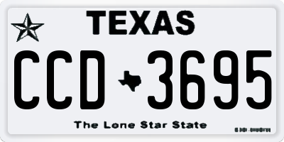 TX license plate CCD3695