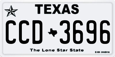 TX license plate CCD3696