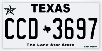 TX license plate CCD3697