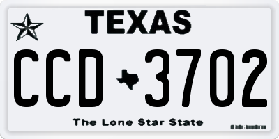 TX license plate CCD3702