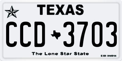 TX license plate CCD3703