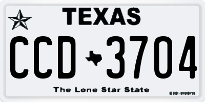 TX license plate CCD3704