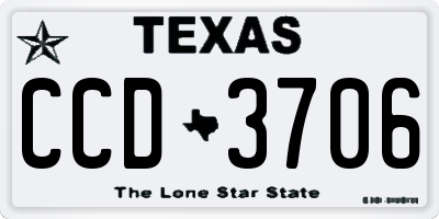 TX license plate CCD3706