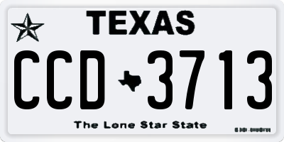 TX license plate CCD3713
