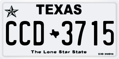 TX license plate CCD3715
