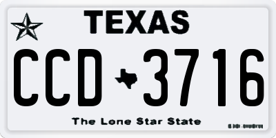 TX license plate CCD3716