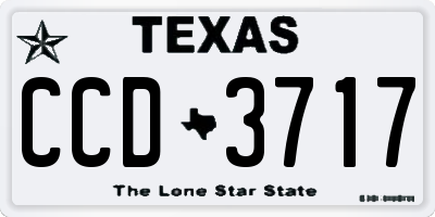 TX license plate CCD3717