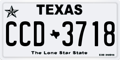 TX license plate CCD3718