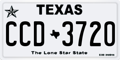 TX license plate CCD3720