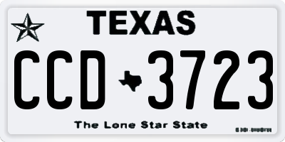 TX license plate CCD3723