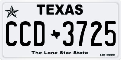 TX license plate CCD3725