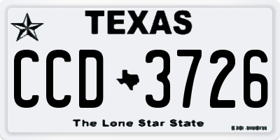 TX license plate CCD3726