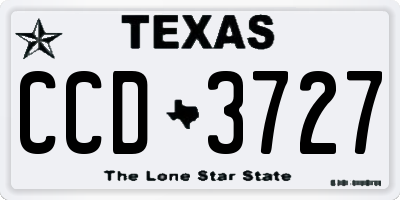 TX license plate CCD3727