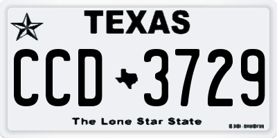 TX license plate CCD3729