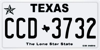 TX license plate CCD3732