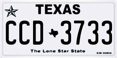 TX license plate CCD3733