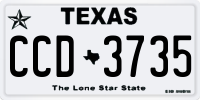 TX license plate CCD3735