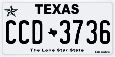 TX license plate CCD3736
