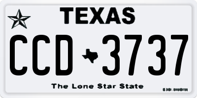 TX license plate CCD3737