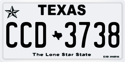 TX license plate CCD3738