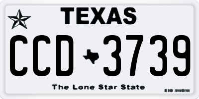TX license plate CCD3739