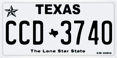 TX license plate CCD3740