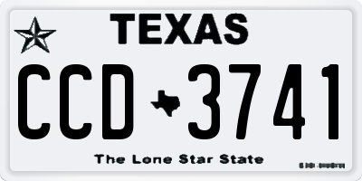 TX license plate CCD3741
