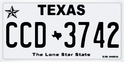 TX license plate CCD3742