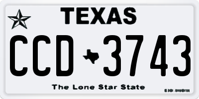 TX license plate CCD3743