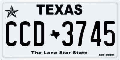 TX license plate CCD3745