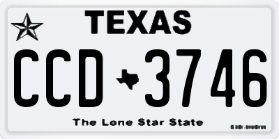 TX license plate CCD3746
