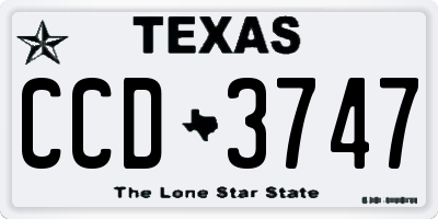 TX license plate CCD3747