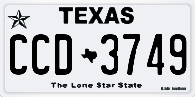 TX license plate CCD3749