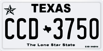 TX license plate CCD3750