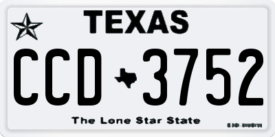 TX license plate CCD3752