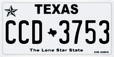 TX license plate CCD3753
