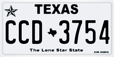 TX license plate CCD3754