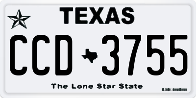 TX license plate CCD3755