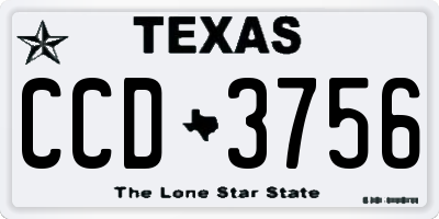 TX license plate CCD3756