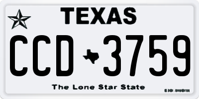 TX license plate CCD3759