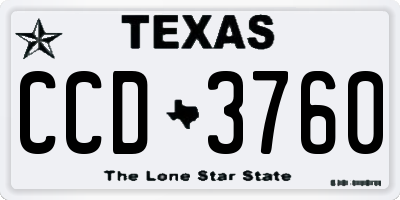 TX license plate CCD3760