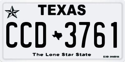 TX license plate CCD3761