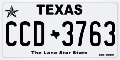 TX license plate CCD3763