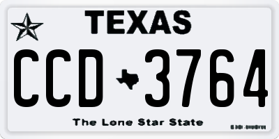TX license plate CCD3764