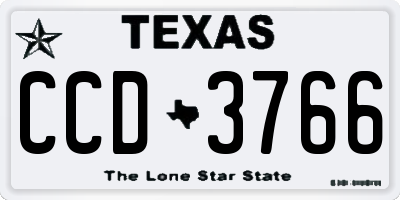 TX license plate CCD3766