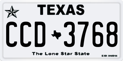 TX license plate CCD3768